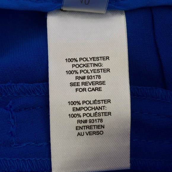 Tahari Royal Blue Wide Leg Pants Size 10 | High Waist & Cropped Fit NWT - Picture 12 of 14